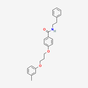 4-[3-(3-methylphenoxy)propoxy]-N-(2-phenylethyl)benzamide