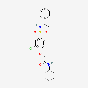 2-(2-chloro-4-{[(1-phenylethyl)amino]sulfonyl}phenoxy)-N-cyclohexylacetamide