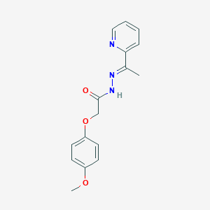 molecular formula C16H17N3O3 B416677 2-(4-methoxyphenoxy)-N'-[1-(2-pyridinyl)ethylidene]acetohydrazide 