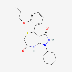 1-cyclohexyl-3-hydroxy-4-(2-propoxyphenyl)-4,8-dihydro-1H-pyrazolo[3,4-e][1,4]thiazepin-7(6H)-one