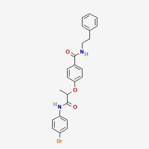 molecular formula C24H23BrN2O3 B4166776 4-{2-[(4-bromophenyl)amino]-1-methyl-2-oxoethoxy}-N-(2-phenylethyl)benzamide 
