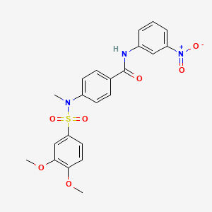 molecular formula C22H21N3O7S B4166783 4-[[(3,4-dimethoxyphenyl)sulfonyl](methyl)amino]-N-(3-nitrophenyl)benzamide 