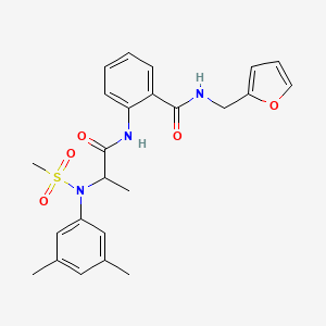 molecular formula C24H27N3O5S B4166821 2-{[N-(3,5-dimethylphenyl)-N-(methylsulfonyl)alanyl]amino}-N-(2-furylmethyl)benzamide 