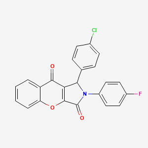 molecular formula C23H13ClFNO3 B4166829 1-(4-chlorophenyl)-2-(4-fluorophenyl)-1,2-dihydrochromeno[2,3-c]pyrrole-3,9-dione 