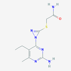 molecular formula C10H14N6OS B4166832 2-{[1-(2-amino-5-ethyl-6-methyl-4-pyrimidinyl)-1H-diaziren-3-yl]thio}acetamide 
