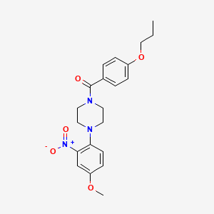 molecular formula C21H25N3O5 B4166848 1-(4-methoxy-2-nitrophenyl)-4-(4-propoxybenzoyl)piperazine 