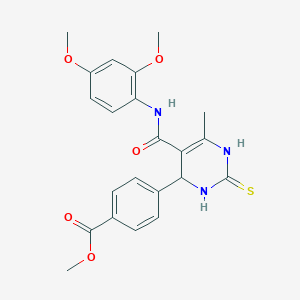 molecular formula C22H23N3O5S B4166856 methyl 4-(5-{[(2,4-dimethoxyphenyl)amino]carbonyl}-6-methyl-2-thioxo-1,2,3,4-tetrahydro-4-pyrimidinyl)benzoate 