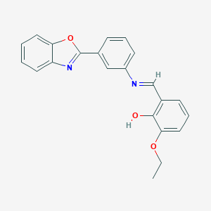 molecular formula C22H18N2O3 B416687 2-({[3-(1,3-Benzoxazol-2-yl)phenyl]imino}methyl)-6-ethoxyphenol 