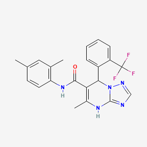 molecular formula C22H20F3N5O B4166893 N-(2,4-dimethylphenyl)-5-methyl-7-[2-(trifluoromethyl)phenyl]-4,7-dihydro[1,2,4]triazolo[1,5-a]pyrimidine-6-carboxamide 