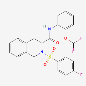 molecular formula C23H19F3N2O4S B4166904 N-[2-(difluoromethoxy)phenyl]-2-[(4-fluorophenyl)sulfonyl]-1,2,3,4-tetrahydro-3-isoquinolinecarboxamide 