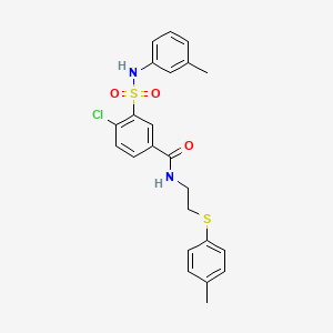 molecular formula C23H23ClN2O3S2 B4166914 4-chloro-3-{[(3-methylphenyl)amino]sulfonyl}-N-{2-[(4-methylphenyl)thio]ethyl}benzamide 