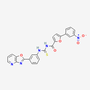 molecular formula C24H15N5O5S B4166920 5-(3-nitrophenyl)-N-{[(3-[1,3]oxazolo[4,5-b]pyridin-2-ylphenyl)amino]carbonothioyl}-2-furamide 