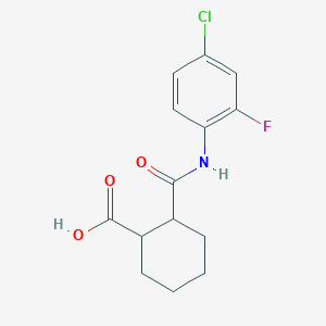 molecular formula C14H15ClFNO3 B4166923 2-{[(4-chloro-2-fluorophenyl)amino]carbonyl}cyclohexanecarboxylic acid 