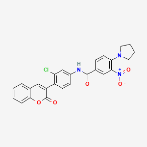 molecular formula C26H20ClN3O5 B4166927 N-[3-chloro-4-(2-oxo-2H-chromen-3-yl)phenyl]-3-nitro-4-(1-pyrrolidinyl)benzamide 