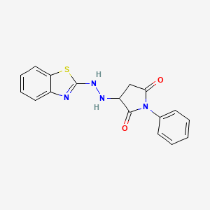 molecular formula C17H14N4O2S B4166935 3-[2-(1,3-benzothiazol-2-yl)hydrazino]-1-phenyl-2,5-pyrrolidinedione 