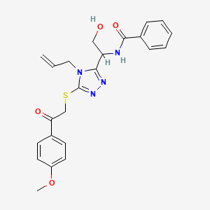 molecular formula C23H24N4O4S B4166952 N-[1-(4-allyl-5-{[2-(4-methoxyphenyl)-2-oxoethyl]thio}-4H-1,2,4-triazol-3-yl)-2-hydroxyethyl]benzamide 