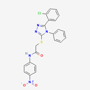 molecular formula C22H16ClN5O3S B4166967 2-{[5-(2-chlorophenyl)-4-phenyl-4H-1,2,4-triazol-3-yl]thio}-N-(4-nitrophenyl)acetamide 