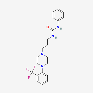 molecular formula C21H25F3N4O B4166973 N-phenyl-N'-(3-{4-[2-(trifluoromethyl)phenyl]-1-piperazinyl}propyl)urea 