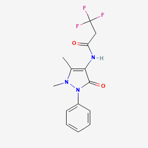 molecular formula C14H14F3N3O2 B4166980 N-(1,5-dimethyl-3-oxo-2-phenyl-2,3-dihydro-1H-pyrazol-4-yl)-3,3,3-trifluoropropanamide 