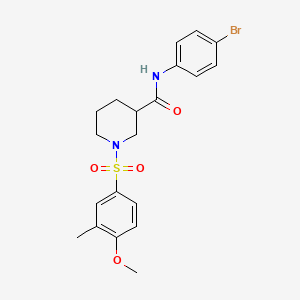 molecular formula C20H23BrN2O4S B4166995 N-(4-bromophenyl)-1-[(4-methoxy-3-methylphenyl)sulfonyl]-3-piperidinecarboxamide 