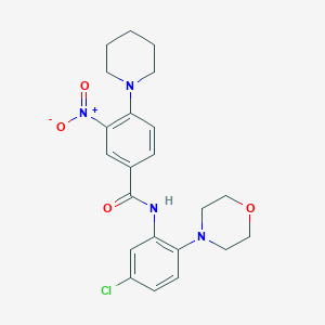 N-[5-chloro-2-(4-morpholinyl)phenyl]-3-nitro-4-(1-piperidinyl)benzamide