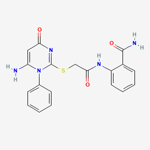 2-({[(6-amino-4-oxo-1-phenyl-1,4-dihydro-2-pyrimidinyl)thio]acetyl}amino)benzamide