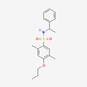 2,5-dimethyl-N-(1-phenylethyl)-4-propoxybenzenesulfonamide