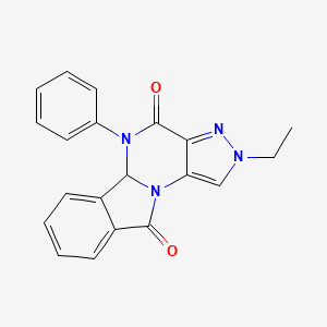 2-ethyl-5-phenyl-5,5a-dihydro-2H-pyrazolo[3',4':5,6]pyrimido[2,1-a]isoindole-4,10-dione