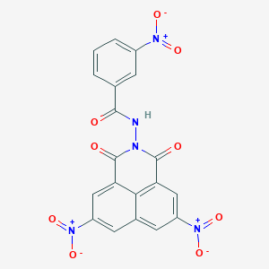 molecular formula C19H9N5O9 B416707 N-(5,8-bisnitro-1,3-dioxo-1H-benzo[de]isoquinolin-2(3H)-yl)-3-nitrobenzamide 