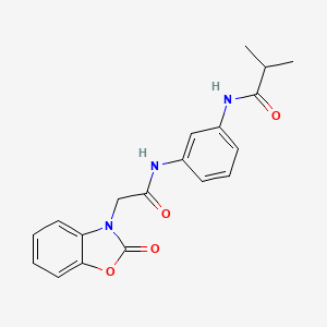 molecular formula C19H19N3O4 B4167087 2-methyl-N-(3-{[(2-oxo-1,3-benzoxazol-3(2H)-yl)acetyl]amino}phenyl)propanamide 