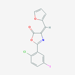 molecular formula C14H7ClINO3 B416709 2-(2-chloro-5-iodophenyl)-4-(2-furylmethylene)-1,3-oxazol-5(4H)-one 