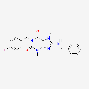 molecular formula C21H20FN5O2 B4167092 8-(benzylamino)-1-(4-fluorobenzyl)-3,7-dimethyl-3,7-dihydro-1H-purine-2,6-dione 