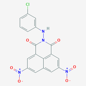 molecular formula C18H9ClN4O6 B416711 2-(3-chloroanilino)-5,8-bisnitro-1H-benzo[de]isoquinoline-1,3(2H)-dione 