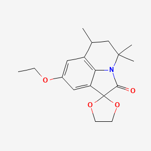 molecular formula C18H23NO4 B4167112 8'-ethoxy-4',4',6'-trimethyl-5',6'-dihydro-4'H-spiro[1,3-dioxolane-2,1'-pyrrolo[3,2,1-ij]quinolin]-2'-one 