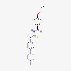 molecular formula C22H28N4O2S B4167117 N-({[4-(4-methyl-1-piperazinyl)phenyl]amino}carbonothioyl)-4-propoxybenzamide 