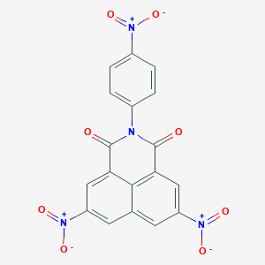 molecular formula C18H8N4O8 B416713 5,8-dinitro-2-(4-nitrophenyl)-1H-benzo[de]isoquinoline-1,3(2H)-dione 