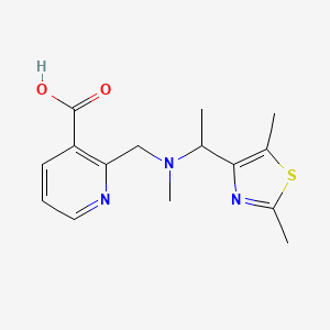 molecular formula C15H19N3O2S B4167132 2-{[[1-(2,5-dimethyl-1,3-thiazol-4-yl)ethyl](methyl)amino]methyl}nicotinic acid 
