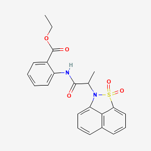 ethyl 2-{[2-(1,1-dioxido-2H-naphtho[1,8-cd]isothiazol-2-yl)propanoyl]amino}benzoate