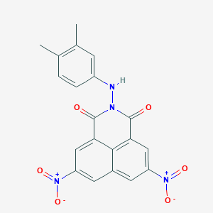 molecular formula C20H14N4O6 B416716 2-(3,4-dimethylanilino)-5,8-bisnitro-1H-benzo[de]isoquinoline-1,3(2H)-dione 