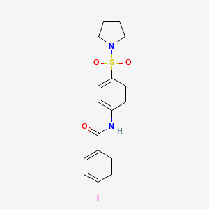 molecular formula C17H17IN2O3S B4167172 4-iodo-N-[4-(1-pyrrolidinylsulfonyl)phenyl]benzamide 