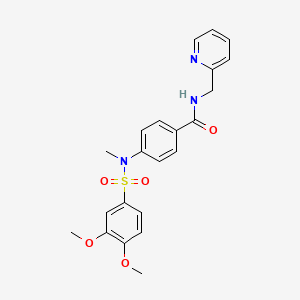 molecular formula C22H23N3O5S B4167175 4-[[(3,4-dimethoxyphenyl)sulfonyl](methyl)amino]-N-(2-pyridinylmethyl)benzamide 