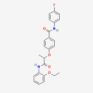 molecular formula C24H23FN2O4 B4167184 4-{2-[(2-ethoxyphenyl)amino]-1-methyl-2-oxoethoxy}-N-(4-fluorophenyl)benzamide 