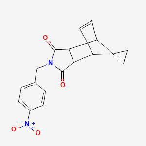 molecular formula C18H16N2O4 B4167190 4'-(4-nitrobenzyl)-4'-azaspiro[cyclopropane-1,10'-tricyclo[5.2.1.0~2,6~]decane]-8'-ene-3',5'-dione 