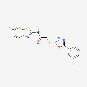 2-{[5-(3-fluorophenyl)-1,3,4-oxadiazol-2-yl]thio}-N-(6-methyl-1,3-benzothiazol-2-yl)acetamide