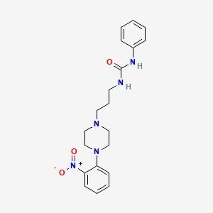 molecular formula C20H25N5O3 B4167216 N-{3-[4-(2-nitrophenyl)-1-piperazinyl]propyl}-N'-phenylurea 