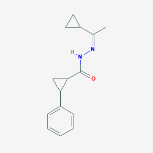 molecular formula C15H18N2O B416724 N'-(1-cyclopropylethylidene)-2-phenylcyclopropanecarbohydrazide 