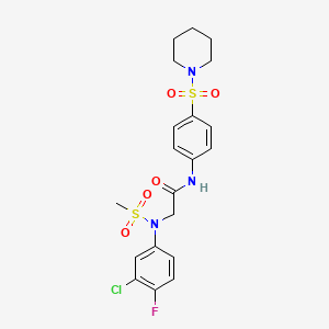 molecular formula C20H23ClFN3O5S2 B4167271 N~2~-(3-chloro-4-fluorophenyl)-N~2~-(methylsulfonyl)-N~1~-[4-(1-piperidinylsulfonyl)phenyl]glycinamide 