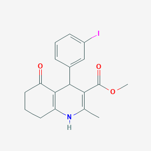 molecular formula C18H18INO3 B416729 Methyl 4-(3-iodophenyl)-2-methyl-5-oxo-1,4,5,6,7,8-hexahydroquinoline-3-carboxylate CAS No. 298706-76-0