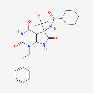 N-[2,4,6-trioxo-1-(2-phenylethyl)-5-(trifluoromethyl)-2,3,4,5,6,7-hexahydro-1H-pyrrolo[2,3-d]pyrimidin-5-yl]cyclohexanecarboxamide