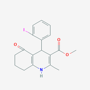 molecular formula C18H18INO3 B416731 Methyl 4-(2-iodophenyl)-2-methyl-5-oxo-1,4,5,6,7,8-hexahydroquinoline-3-carboxylate 